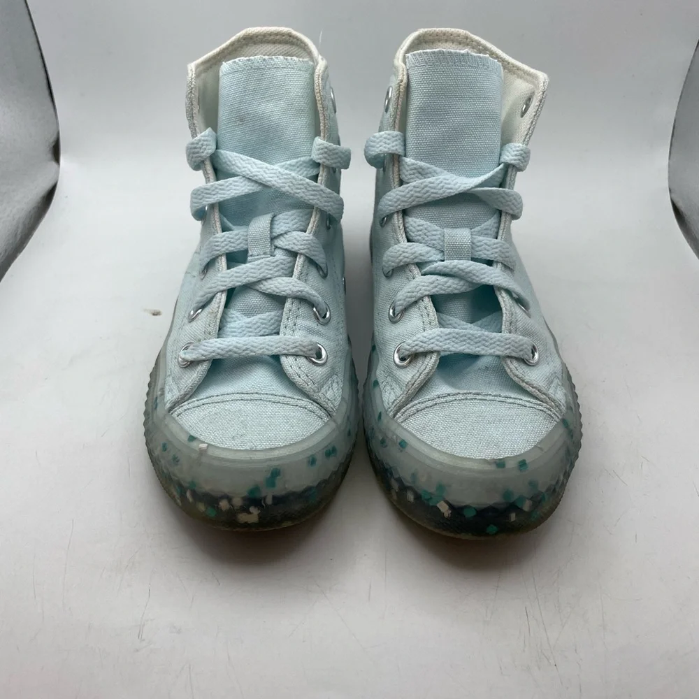 Converse All Star light blue hightop glitter sneakers size 12C